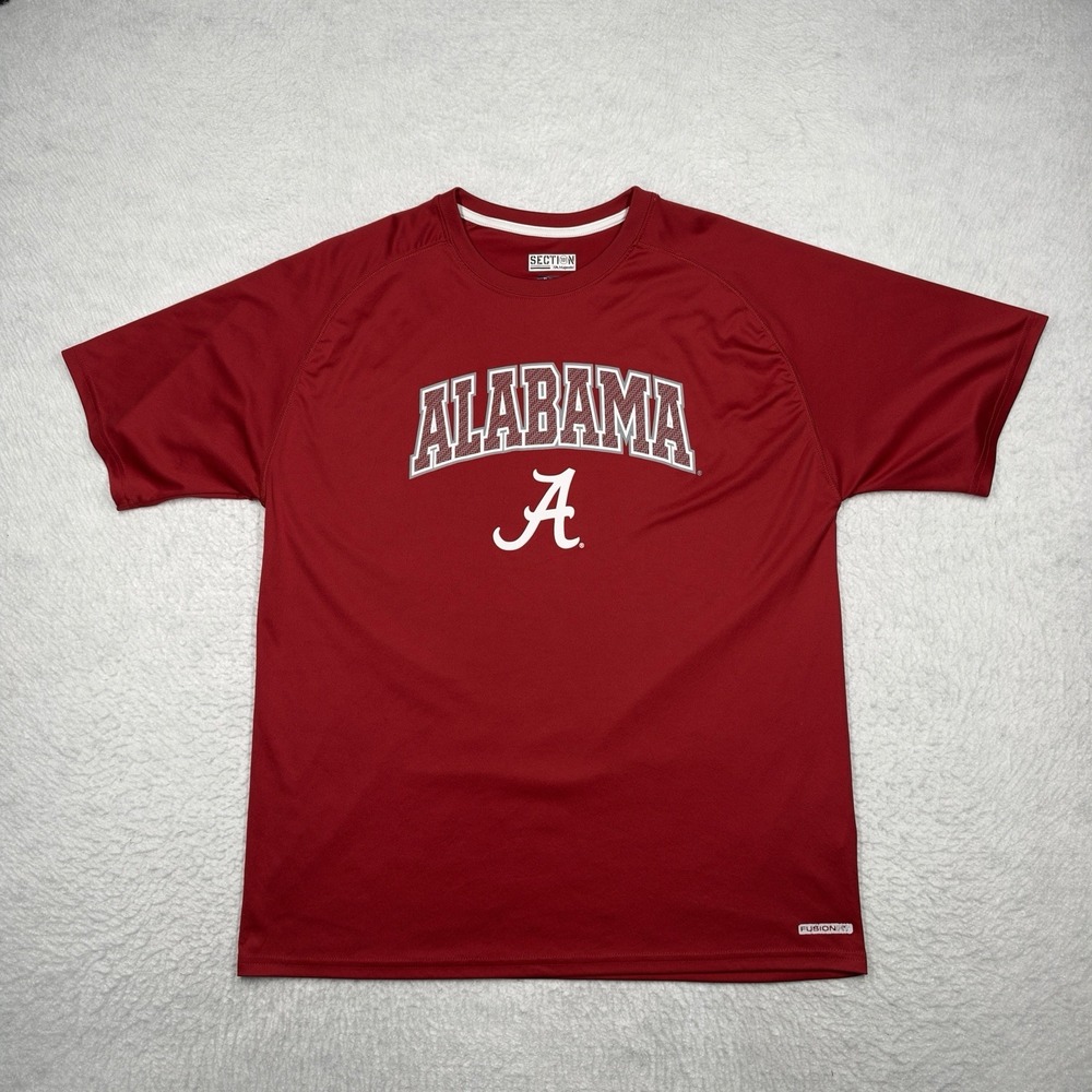 Alabama Crimson Tide by Majestic Section 101 Fusion Fit Shirt Red Men's Size XL